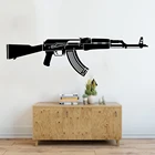 Большой AK47 пистолет армейский солдат Настенная Наклейка для мальчика комната спальня Ak47 зажим для винтовки еловые уши Наклейка на стену игровая комната гостиная виниловый Декор