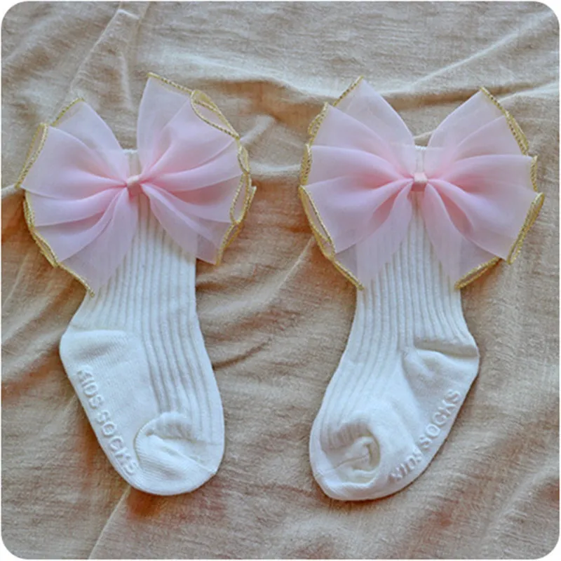 Infant Toddler Baby Girls Kids Princess Bowknot Lace Floral Short Socks Cotton Ruffle Frilly Trim Ankle Socks 0-4Y - Цвет: 2