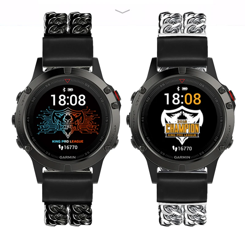 Металлический ремешок для наручных часов Garmin Fenix 5 новейший из нержавеющей стали 3