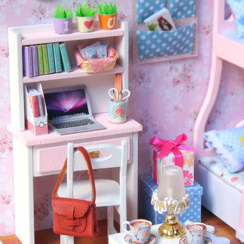 

kids toys Doll House Handmade Doll House Miniature Furniture Kit DIY Mini Dollhouse Wooden Toy for Children Birthday Gifts