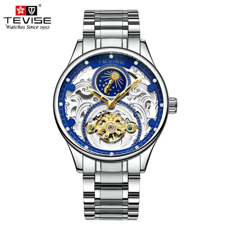 Часы TEVISE Business Tourbillon автоматические мужские механические часы из нержавеющей