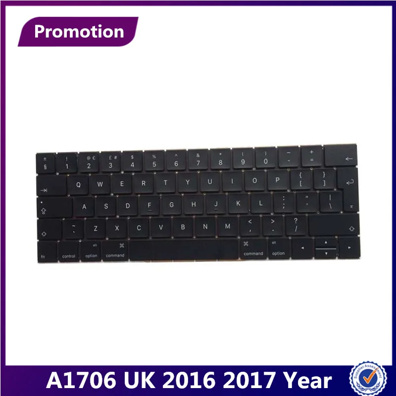 Original UK Keyboard for MacBook Pro 13.3  A1706 1706 2016 2017 Year Laptop Keyboard EMC3071 EMC3163 MLH12 MPXV2