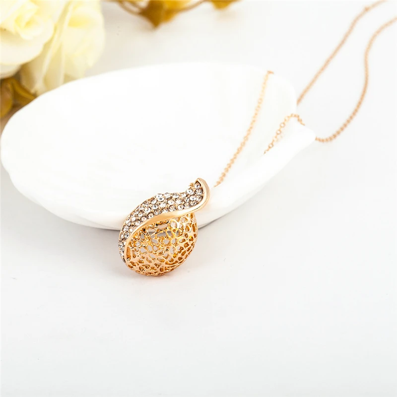 RONGQING полые Кристаллы Свадебные ожерелье серьги наборы для женщин свадебные