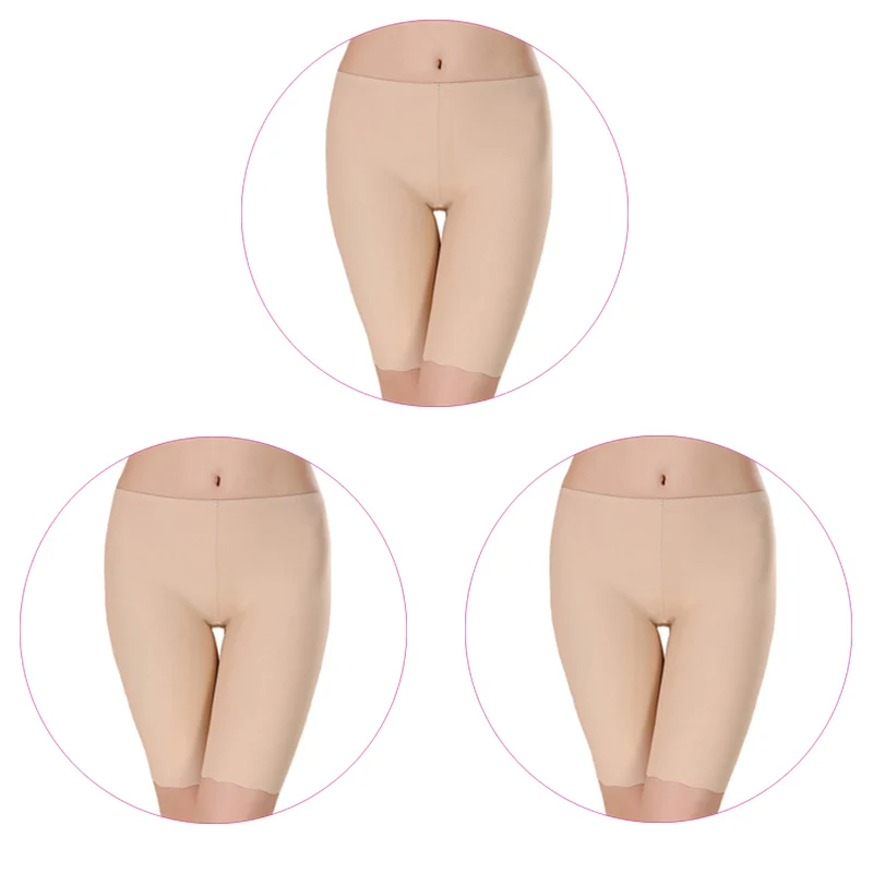 3Pcs-Apricot 3 шт./компл. Для женщин безопасности Короткие штаны Бесшовные Ice Silk Трусы-шорты, трусы-боксеры Femme из модифицированного вискозного волокна Трусики-брифы безопасности нижнее бельё для девочек брюки для девочек - Цвет: 3Pcs-Apricot