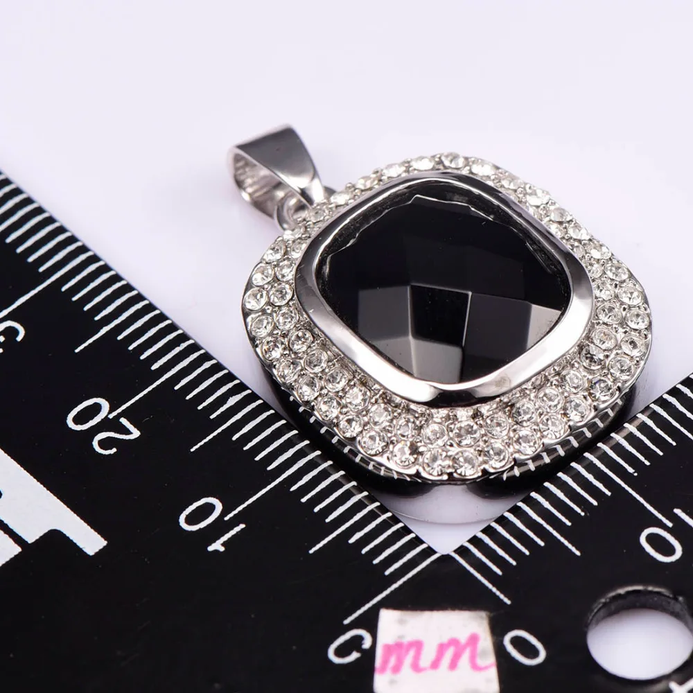 Черный оникс с разными белыми фотоэлементами серебряная подвеска TE636|silver pendant|onyx