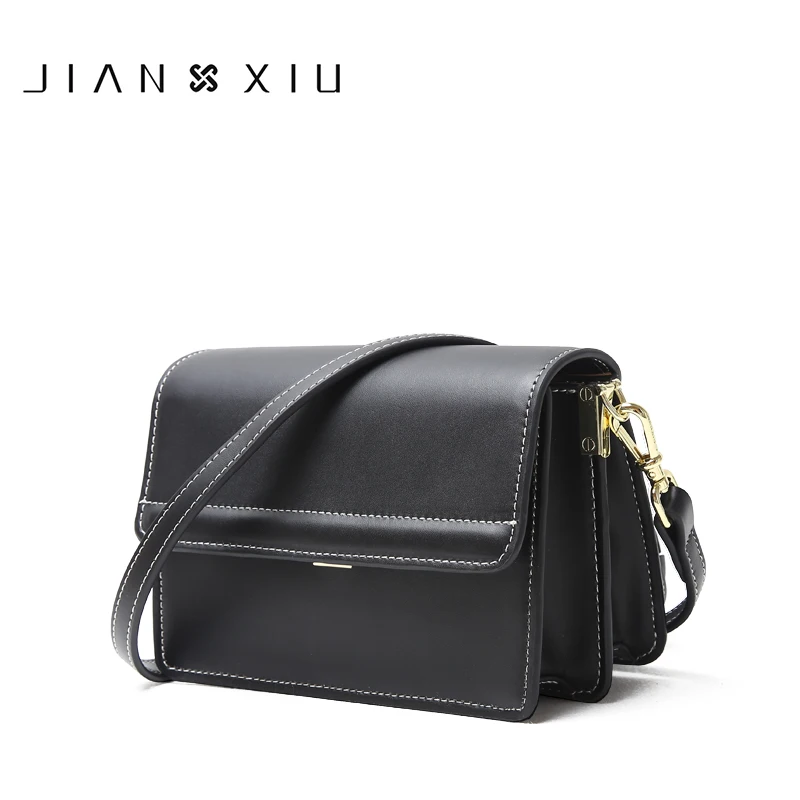 

JIANXIU Brand Women Split Leather Shoulder Bag Famous Brands Handbag Fashion Female Messenger Corrosbody Bags Small 2 Color Bags