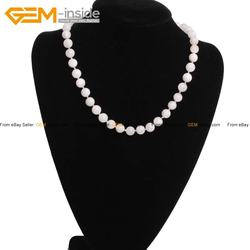 Ожерелье с бусинами из лунного камня 19 дюймов 6 8 10 12 14 мм|fashion necklace|necklace fashionbead necklace