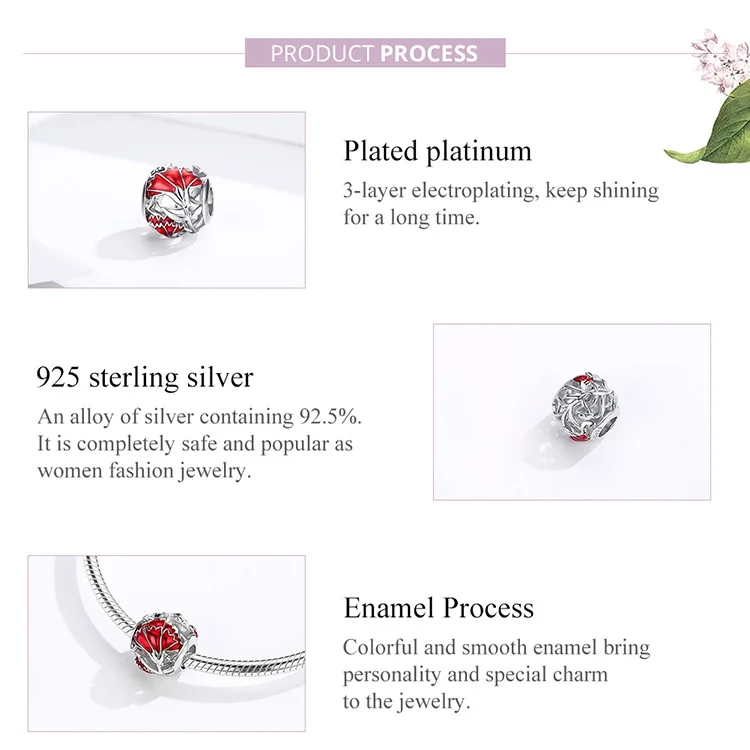 Китайский год красный серебряные бусины 925 пробы подвеска талисманы fit Pandora браслет ожерелье ювелирные изделия