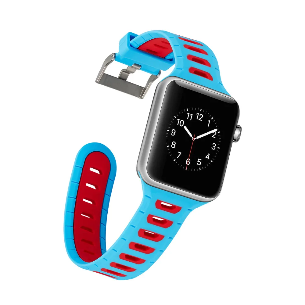 Спортивный силиконовый ремешок для apple watch iwatch 3/2/1 38/42 мм браслет на запястье