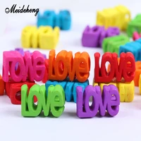 acrylic love charms alphabet beads frosted surface big hole handmade ornament accessories for jewelry bracelets women gift 40pcs