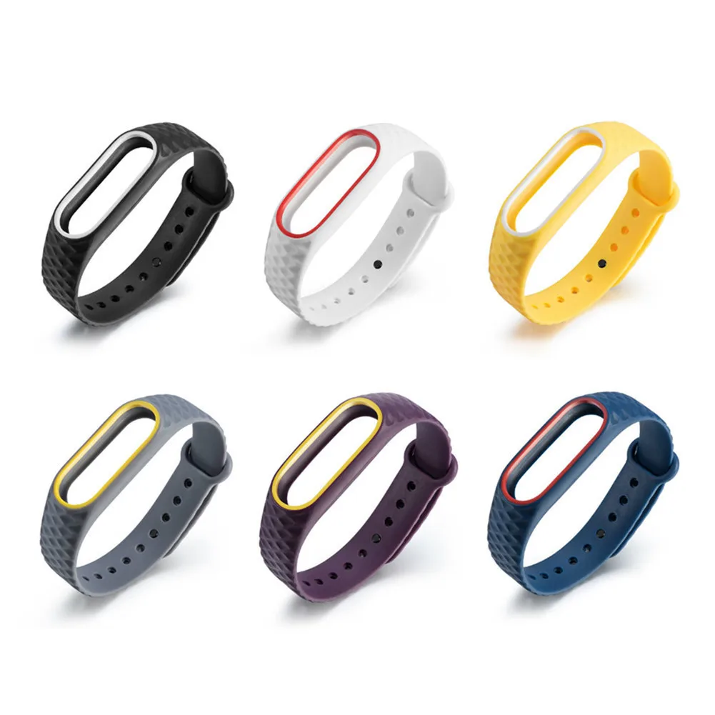 Двухцветный силиконовый сменный ремешок для Xiaomi Mi Band 2 Смарт браслет