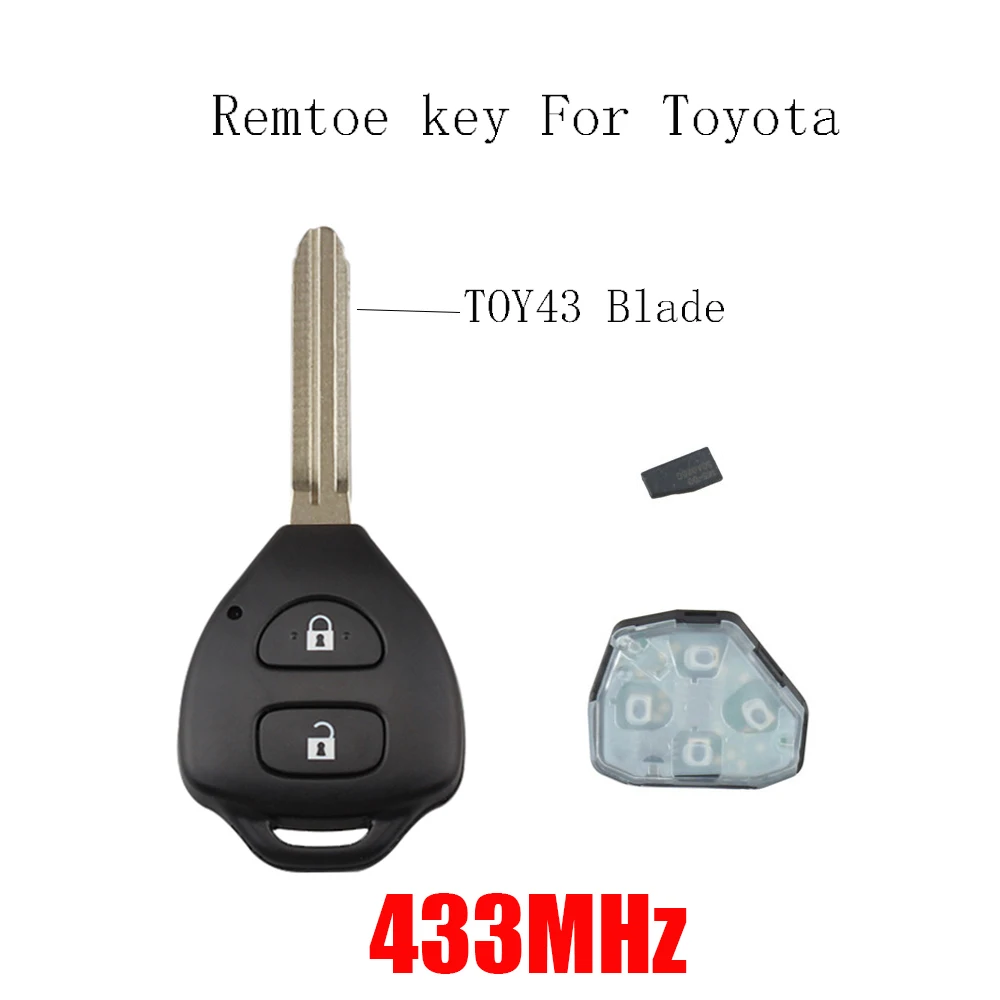 2 кнопки 433 Мгц дистанционный Автомобильный ключ для Toyota RAV4 Corolla Europe 2006 2007 2008 2009 2010 G