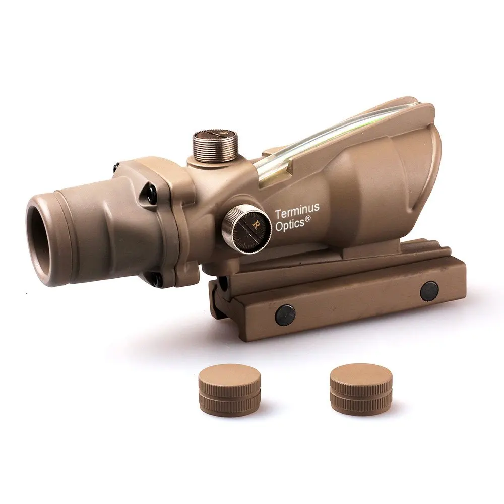 SEIGNEER Тактический ACOG прицел 4x32 Настоящее волокно зеленый с подсветкой Crosshair BDC