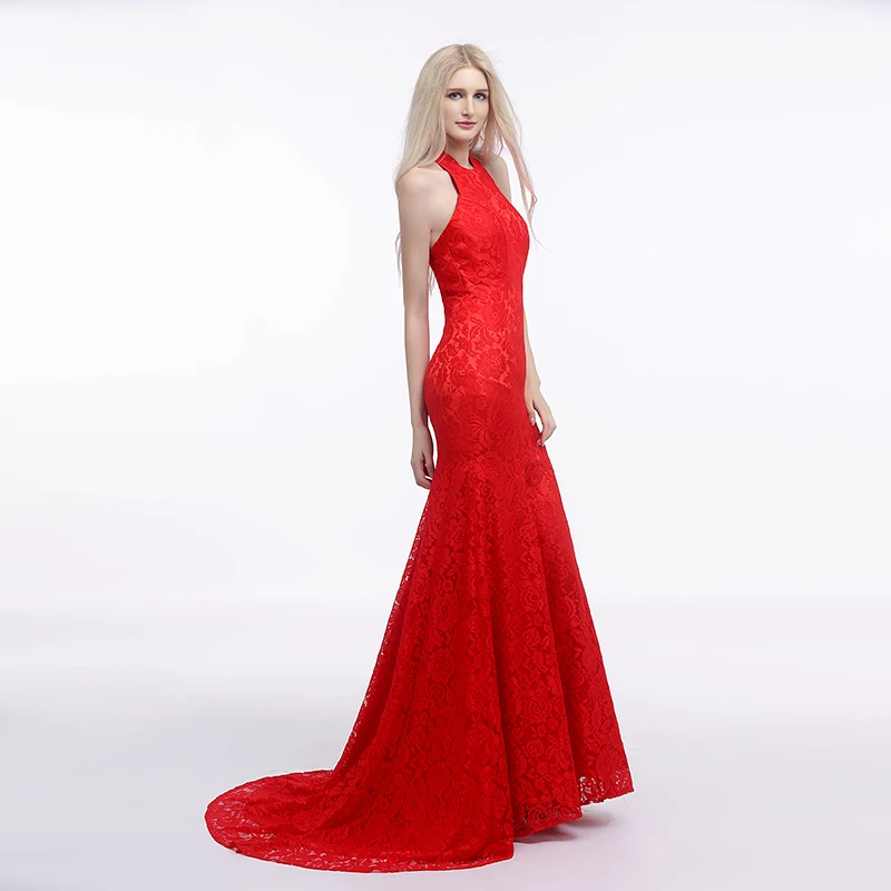 Forevergracedress Актуальные Фото Русалка вечернее платье Дешевые Холтер рукавов