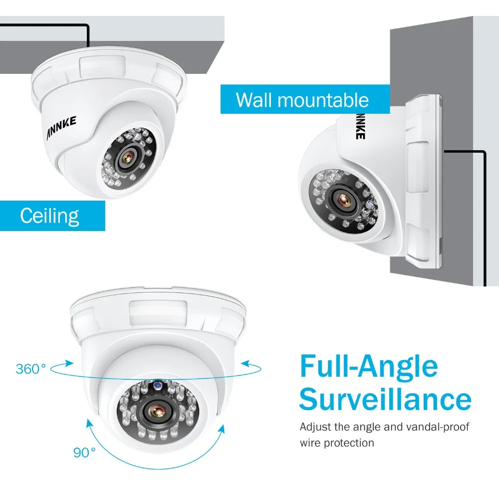 ANNKE 4CH 720P HDMI CCTV видео DVR 2шт. 1.0MP на открытом воздухе TVI ИК камеры системы