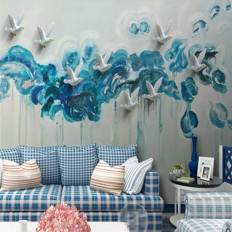 Пользовательские фото обои абстрактная картина маслом стерео птица