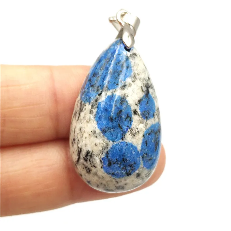 Natural K2 Blue Pendant Stone Women Party Anniversary 31x19x10mm Crystal Healing AAAAA Fashion Necklace Jewelry | Украшения и