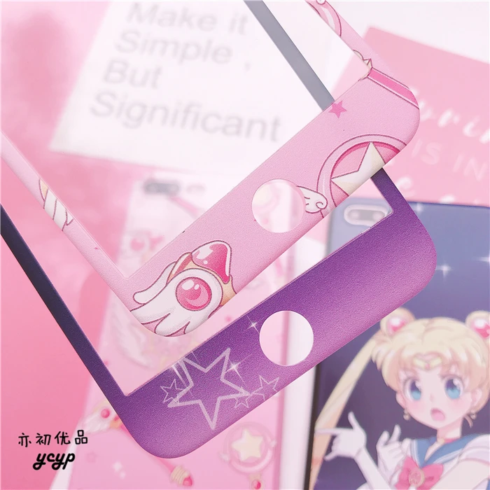 Чехол для iphone XR Cardcaptor Sakura+ пленка для экрана из закаленного стекла для iphone X XS Max 7 8 plus 6 S plus Sailor Moon+ ремешок