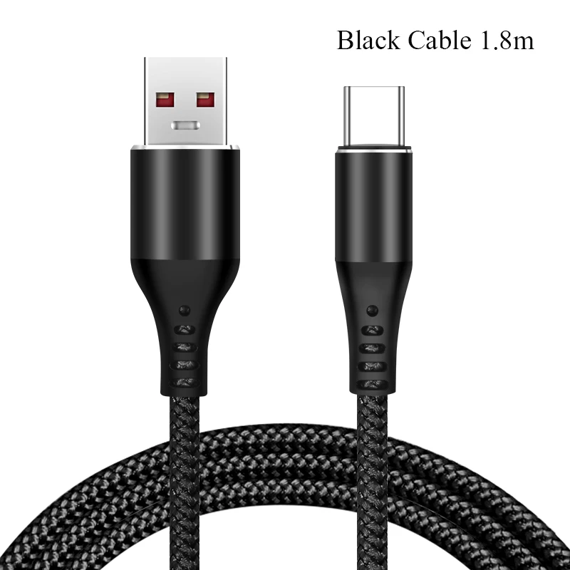 Black Cable 1.8m GREENPORT кабели для мобильных телефонов USB C кабель для Xiaomi Redmi Note 7 5A Быстрая Зарядка Синхронизация данных usb type C кабель для huawei P20 Pro - Цвет: Black Cable 1.8m