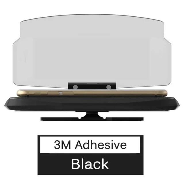 Black color Многофункциональный складной ветрозащитный экран проектор Hud Дисплей на голову Автомобильный держатель для телефона Подставка зеркало GPS навигация Поддержка кронштейн - Цвет: Black color