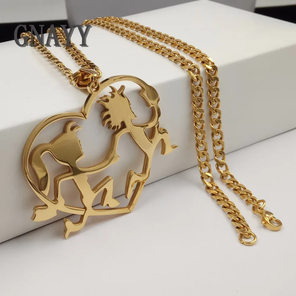 GNAYY JEWELRY ICP HATCHETMAN n HATCHETGIRL LOVE Gold tone pendant w/ gold 5MM 30'' CURB CHAIN NECKLACE LARGE | Украшения и