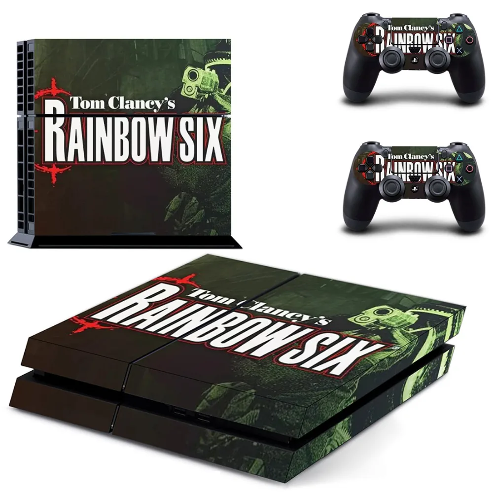 Виниловая наклейка с эффектом радуги Six Siege для консоли Sony Playstation 4 и 2 контроллеров