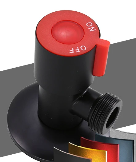 1pc red Набор оборудования для ванной комнаты#6 матовый угловой клапан 304 нержавеющая сталь заправочные клапаны Универсальный G1/2 резьба треугольный клапан туалет раковина - Цвет: 1pc red