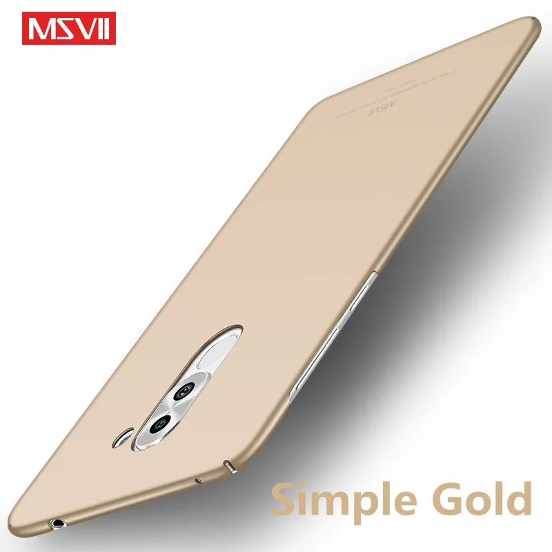 Huawei honor 6X чехол MSVII ультра тонкий гладкий и матовый Жесткий Чехол для задней панели телефона чехол s для huawei GR5 mate 9 lite чехол - Цвет: Simple Gold