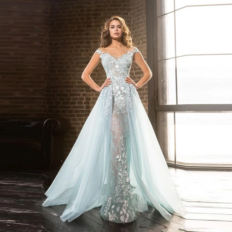 Великолепная Нарядные платья со съемной поезд индивидуальный заказ