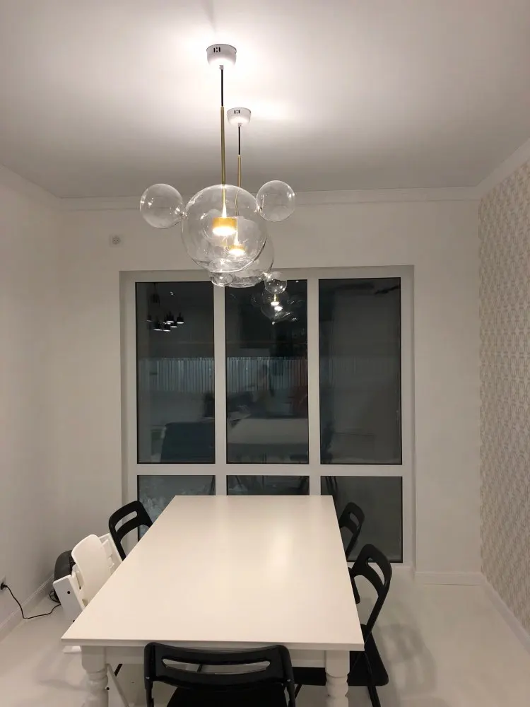 Новинка 2020 светодиодный Железный стеклянный подвесной светильник в стиле