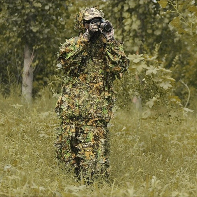 CS 3D лист Yowie Снайпер Ghillie костюм + джунгли Кепка камуфляжные перчатки легкая