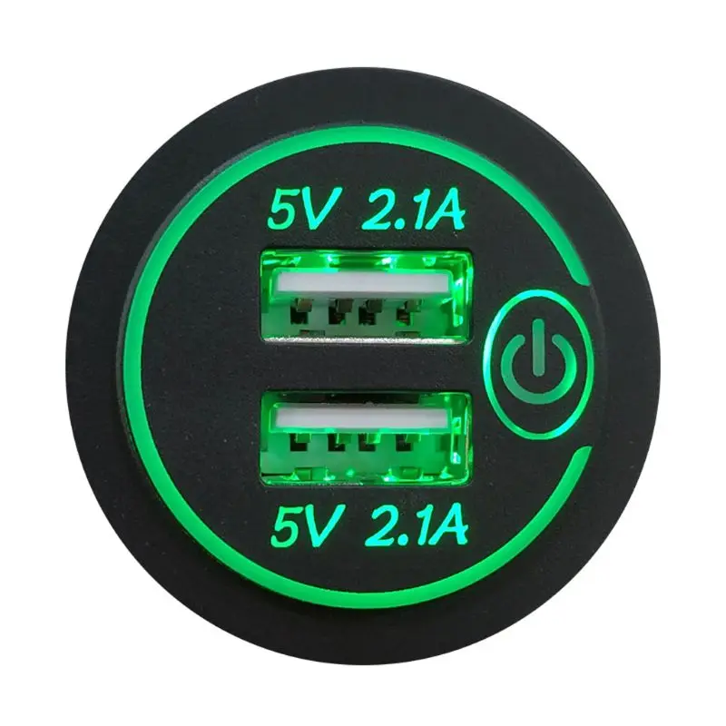 12V 24V двойной USB 2.1A светодиодный адаптер для автомобильного зарядного устройства