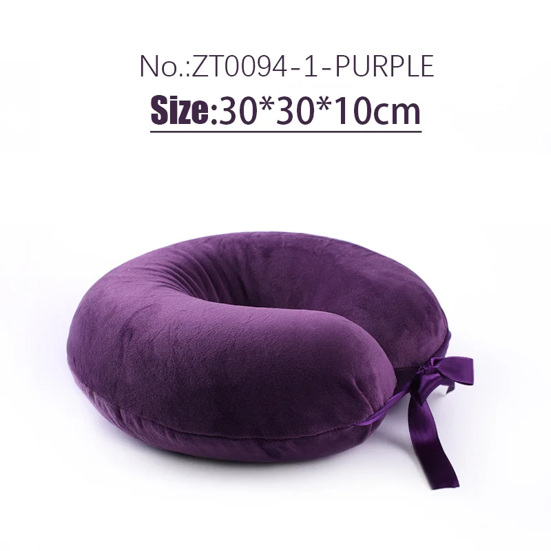 1-PURPLE Натуральная латексная Шейная подушка для шеи u-образная дорожная подушка твердая Шея ортопедические аксессуары для здоровья подушка для авиаперелетов шеи - Цвет: 1-PURPLE