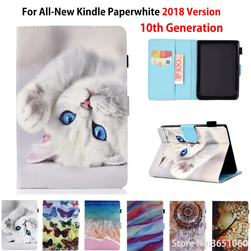 Чехол для Amazon New Kindle Paperwhite 2018 выпущенный чехол 4 10 го поколения с принтом
