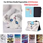 Чехол для Amazon New Kindle Paperwhite 2018 выпущенный чехол для Kindle Paperwhite 4 10-го поколения Чехол с принтом кота