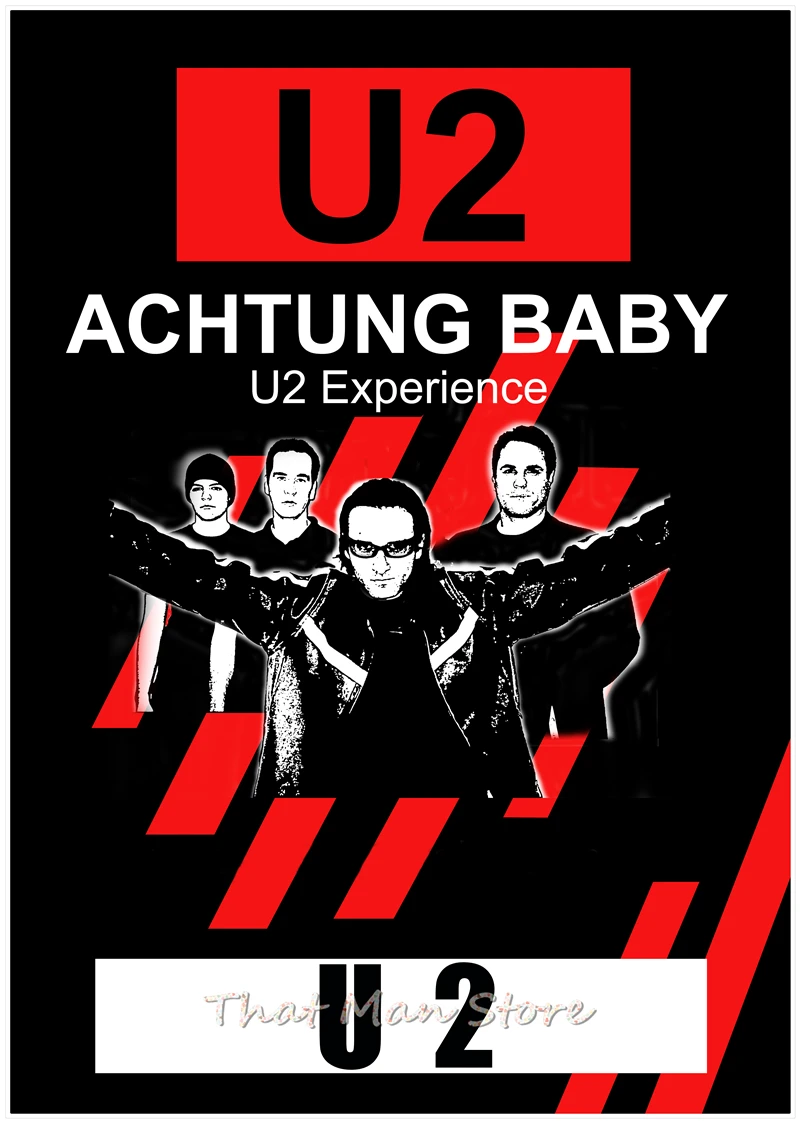 Золотой U2 плакат Clear Image стены наклейки украшения дома хорошее качество печать белый плакат на крафт-бумаге Home art бренд - Цвет: Золотой