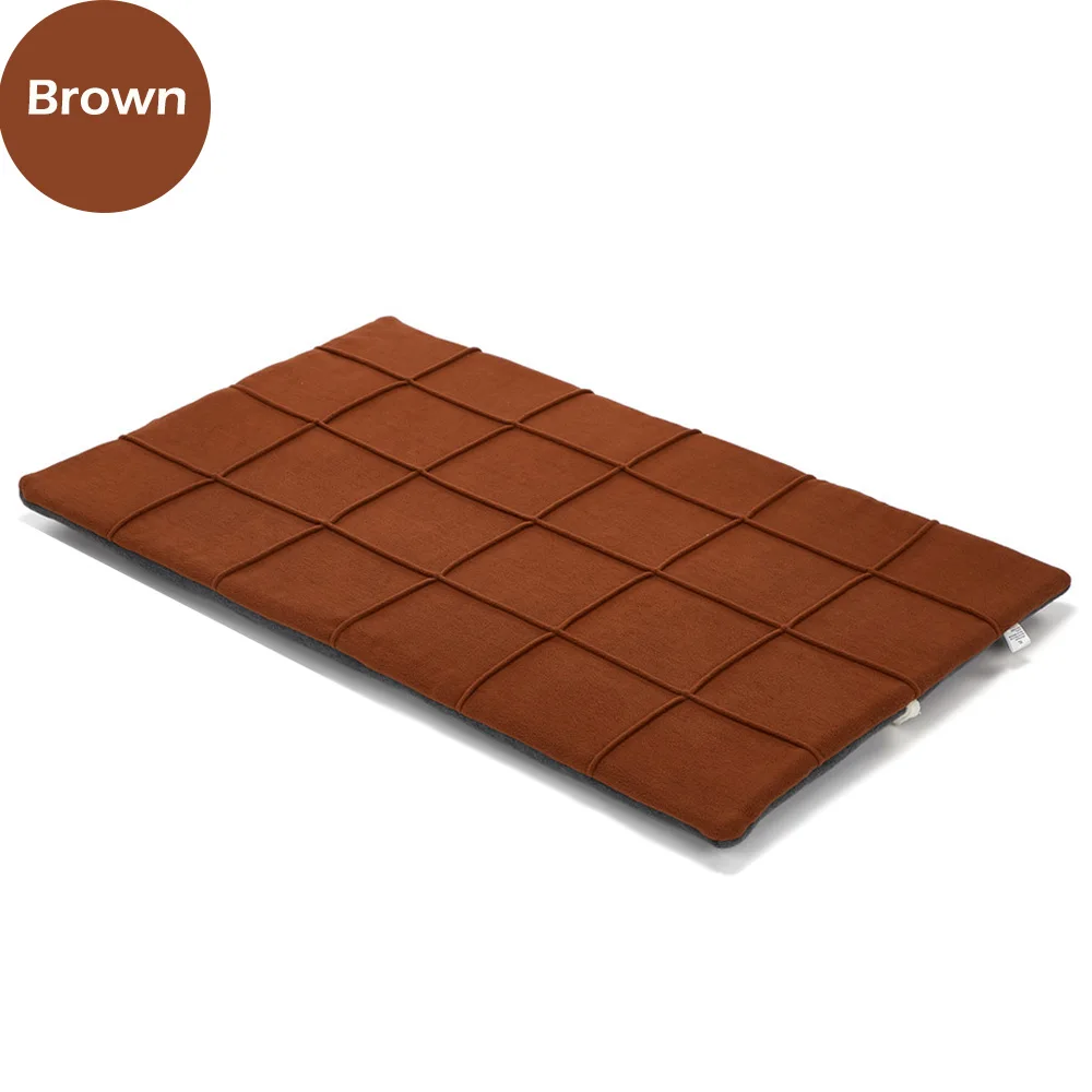 Brown Теплый коврик для кровати собаки для маленьких, средних и больших собак, зимний мягкий спальный диван-матрас для кошек, однотонный коврик для питомника, подушка для большой собаки, для улицы - Цвет: Brown