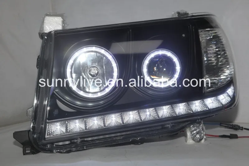 2006-2007 для TOYOTA Land cruiser LC100 4700 FJ100 светодиодный головной фонарь ангельские глазки черного типа