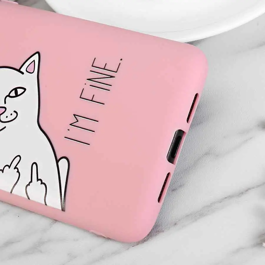 Cute Cartoon Cat Silicone Case For Samsung Galaxy A10 A30 A50 S10 5G M10 M20 A8S A6S S10E Plus J4 Core Cover Funny Coque Fundas |