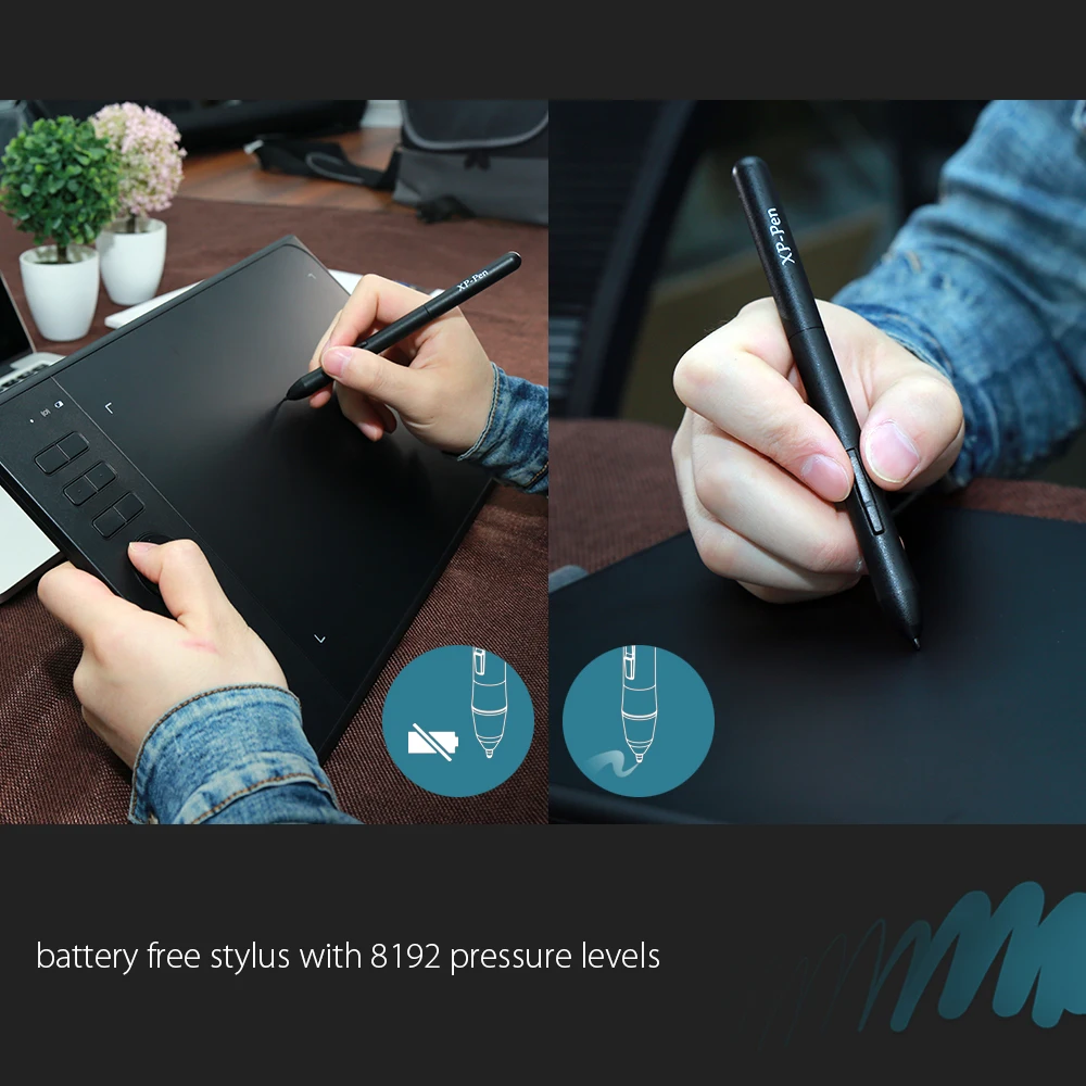 XP-Pen Star06 беспроводной 2,4G графический планшет для рисования/доска для рисования с 8192 уровнями без батареи стилус