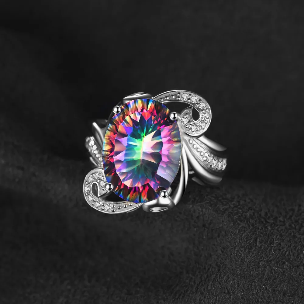 Jewelrypalace 12.7ct Подлинная Радуга своих Мистик Топаз Кольцо Solid 925 стерлингов