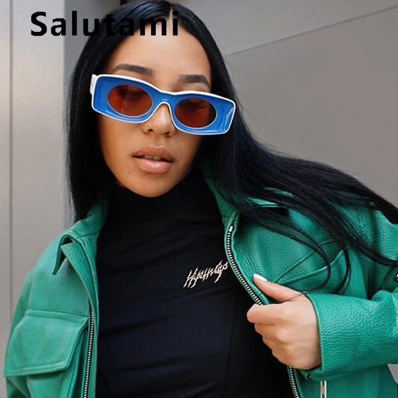 Яркие квадратные Snglasses для Для женщин мужчин Элитный бренд негабаритных пара