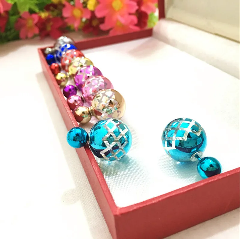 Новое поступление Симпатичные Двухсторонние серьги гвоздики женские модные