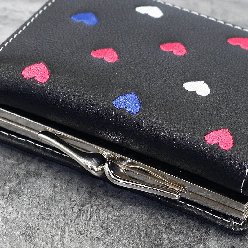 

Heart Wallet Lady Purses Short Money Bags Good Quality Coin Purse Pocket Female Wallets ID Cards Photo Holder Notecase Pouch Bag