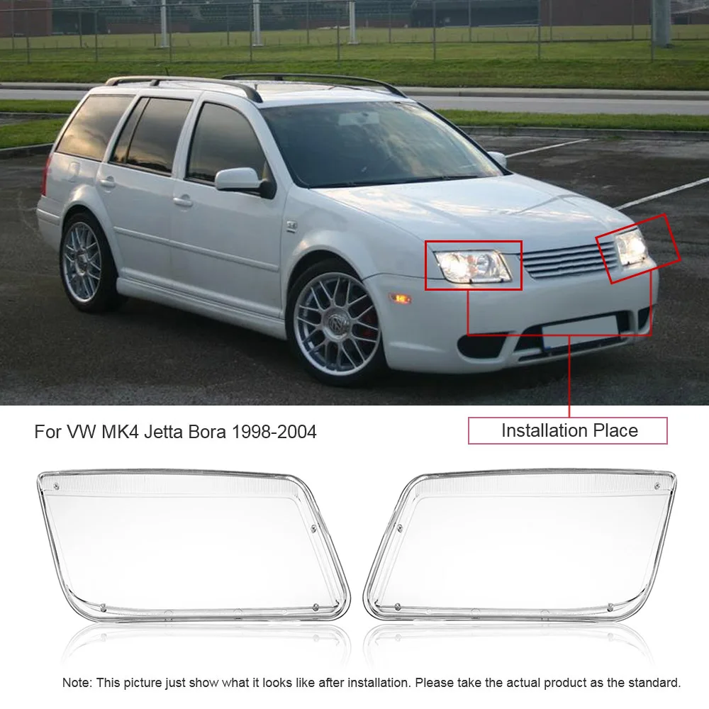 Одна пара пластиковых фар автомобиля крышка фары замена прозрачный для VW MK4 Jetta Bora