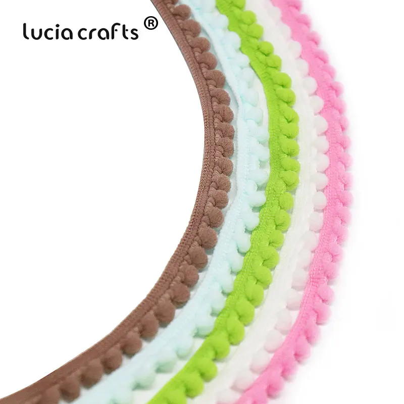 Lucia crafts 12 ярдов/24 ярдов 10 мм помпоны отделка шар тесьма кружева бахрома ленты Ткань DIY Швейные аксессуары ручной работы K0601