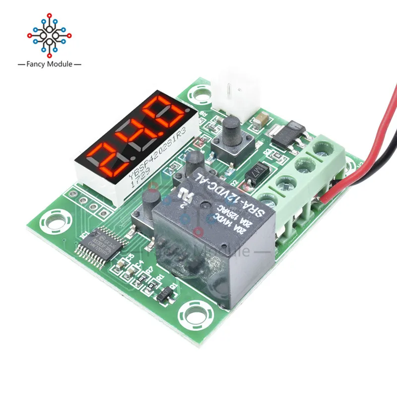 W1209 AC 110-220V Красный контроль температуры Водонепроницаемый светодиодный цифровой