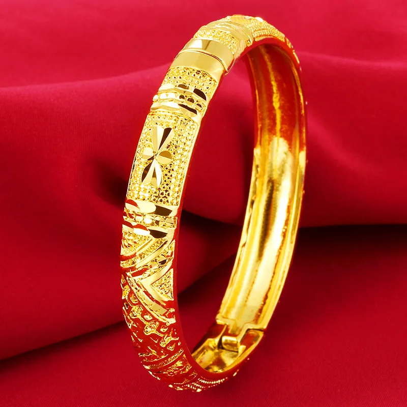 

Monther's Gift Beautiful Jewelry Yellow Gold Filled Womens Bangle Bracelet Gift