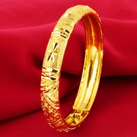 monthers gift beautiful jewelry yellow gold filled womens bangle bracelet gift