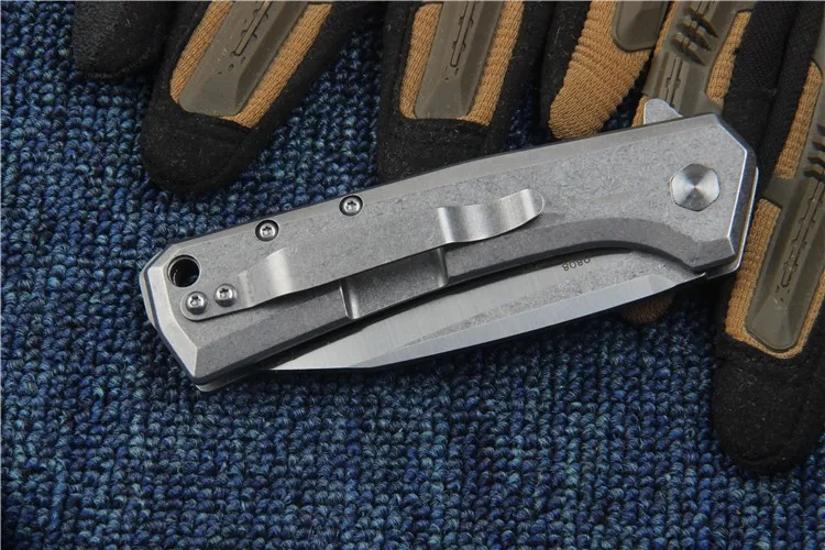 Складной нож Lange D2 ZT0808 Карманный Походный клинок С флиппером и шарикоподшипником
